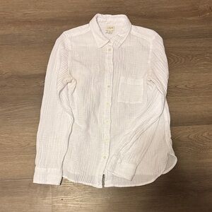 J crew factory white gauze shirt S